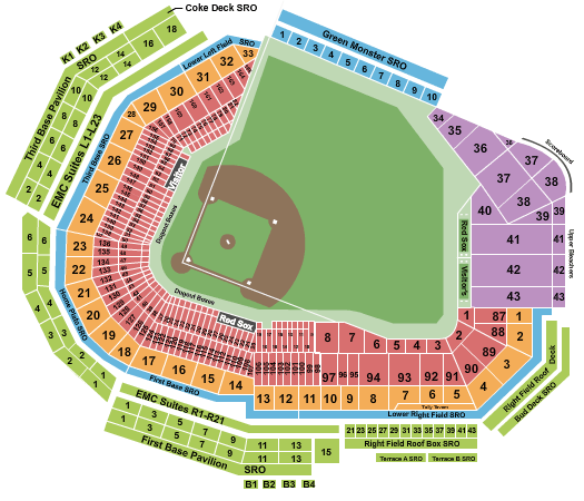 Red Sox 2019 Opening Day Tickets April 9 Fenway Park Red Sox Seating Chart